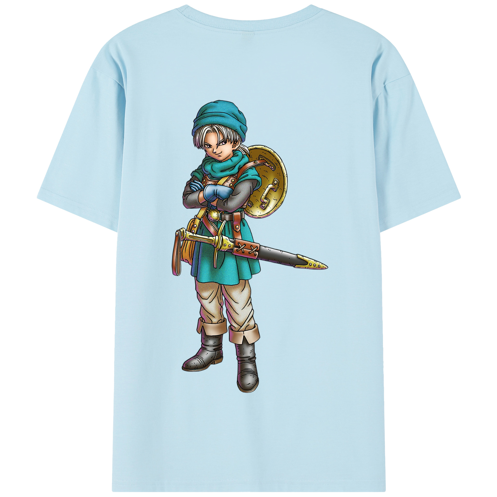 （画像用） ドラゴンクエスト Doragon Kuesuto Dragon Quest 綿100％半袖Tシャツ（背面プリント）
